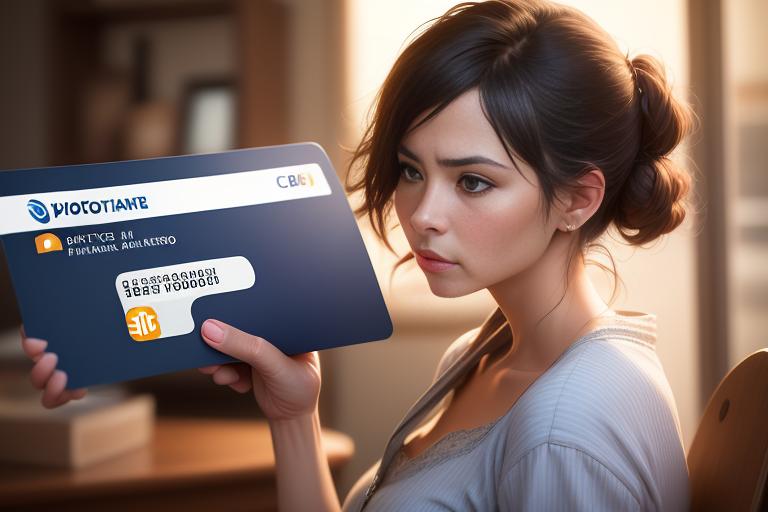 A lady discerningly checking her credit card bills for effective use.