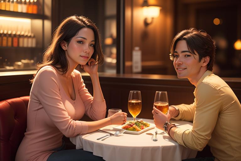 A picture of a couple enjoying a fine dining experience with special deals through their American Express card perks.